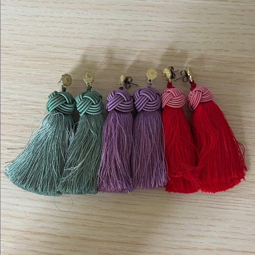 Colorful Tassel Earrings Set